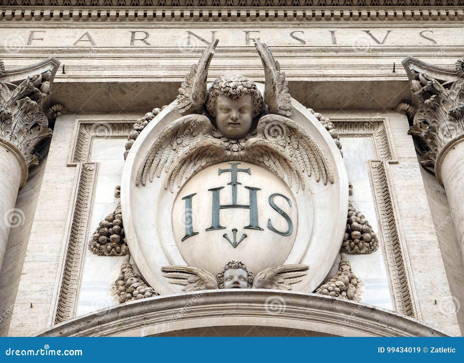 Christogram IHS stock image. Image of jesuits, facade - 99434019