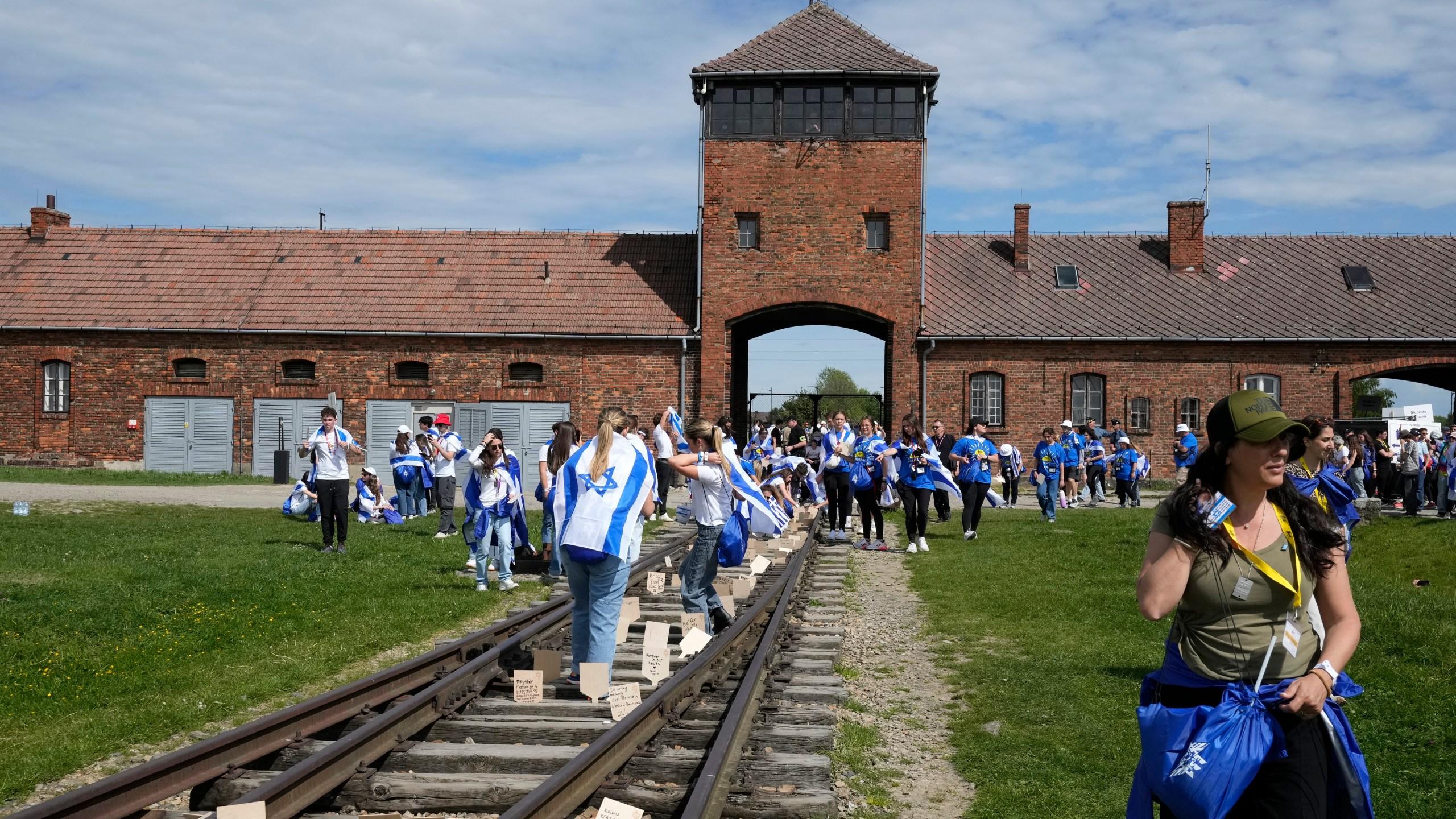 The yearly memorial march at the former death camp at Auschwitz ...